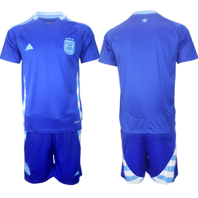 Men 2024-2025 Season Argentina away blue Blank Soccer Jersey